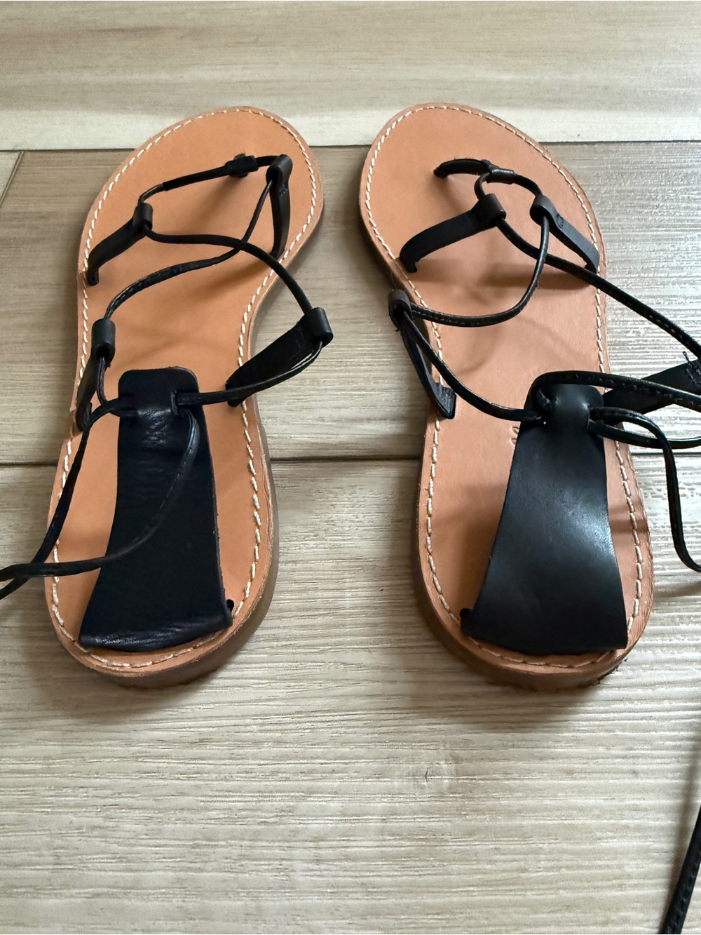 NWOT Madewell Black Lace-Up Sandals 9.5 - Picture 5 of 7